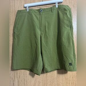 DIXXON Olive Green Flat Front Shorts